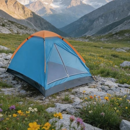 4 Kişilik Kamp Çadırı Manuel Kurulum Düz Kapılı Outdoor Dayanıklı Kamp Doğa Çadırı 200 x 200 x 110 c