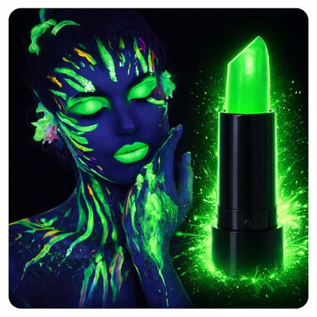 UV Neon Yeşil Ruj – Karanlıkta Parlayan Makyaj Boyası (5297)