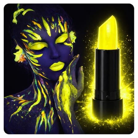UV Neon Sarı Ruj – Karanlıkta Parlayan Makyaj Boyası (5297)