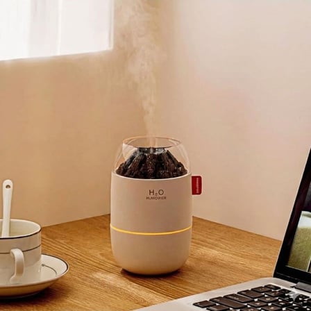 Go İthalat 280 Ml Ultrasonik Hava Nemlendirici ve Aroma Difüzör Alev Işıklı Bej