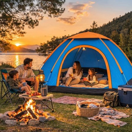 3 Kişilik Yarı Otomatik Kurulum Kamp Çadırı – Suya Dayanıklı, Taşıma Çantalı Outdoor Aile Çadırı, Pi
