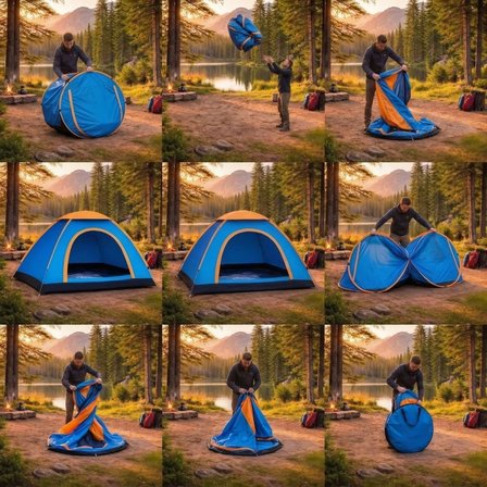 3 Kişilik Yarı Otomatik Kurulum Kamp Çadırı – Suya Dayanıklı, Taşıma Çantalı Outdoor Aile Çadırı, Pi
