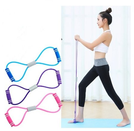 Go İthalat 8 Şekilli Pilates Direnç Lastiği Çok Renkli Fitness Ekipmanı