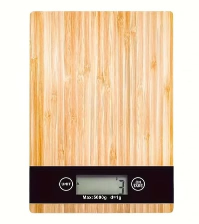 Crown Dijital Hassas Mutfak Tartısı - Terazisi-Hassas Ölçüm 5kg Bambu Görünümlü (5297)