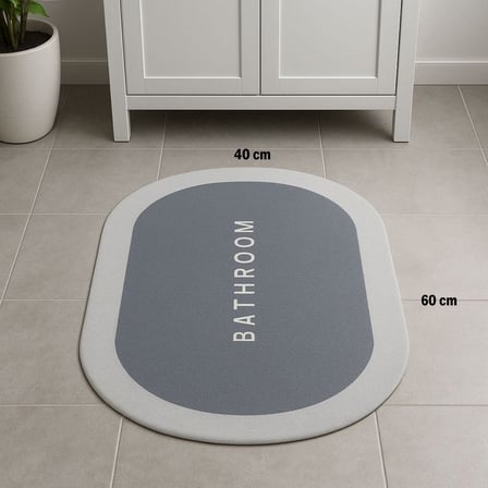 Sihirli Süper Su Emici Kaymaz Tabanlı Oval Paspas 40*60 cm (5297)