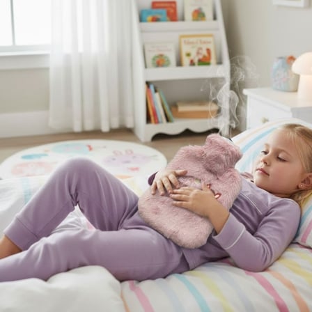 Mutlu Robot Hayvan Figürlü Pembe Peluş Sıcak Su Torbası 1 Lt – Yumuşak Kılıf, Uzun Süre Sıcak Tutan 