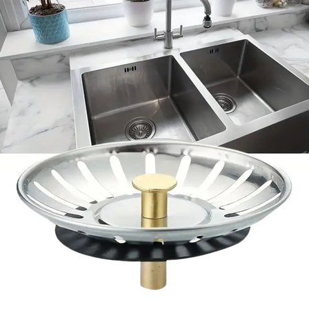 Paslanmaz Çelik Mutfak Evye Lavabo Süzgeci Lavabo Gideri Atık Gıda Tıpası (5297)