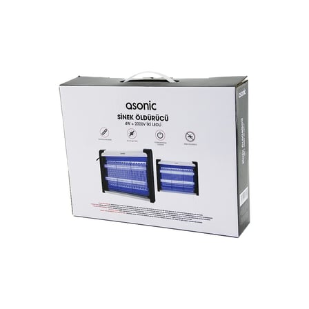 2 LEDLİ SİNEK ÖLDÜRÜCÜ CIZ MAKİNE 4W - 2000V 30M2 ETKİNLİK ALANI AS-A28 (5297)