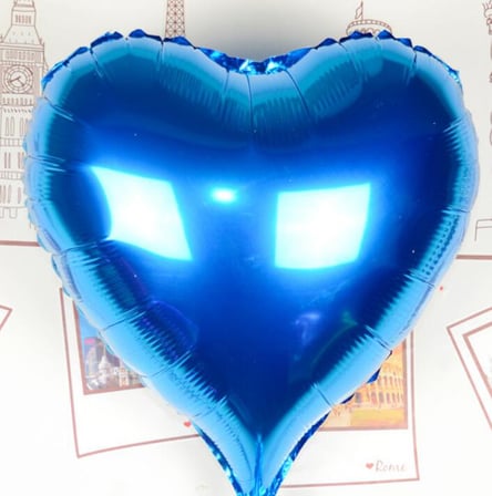 Kalp Uçan Balon Folyo Mavi 80 cm 32 inç (5297)