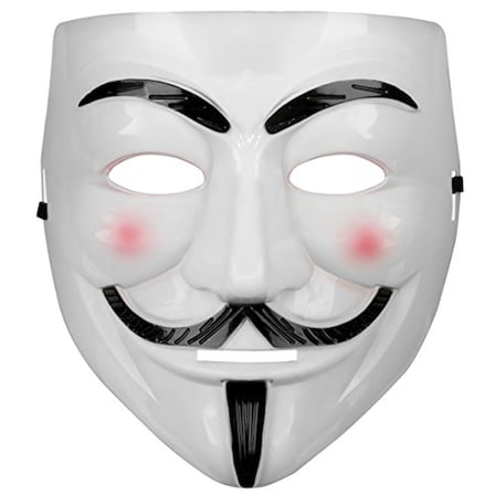 Beyaz Renk Pembe Yanaklı İthal V For Vendetta Maskesi (5297)