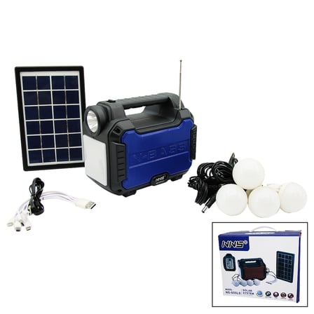 3IN1 - SOLAR 2İN1 SABİT EL FENERİ - RADYO - MP3 BLUETOOTH - USB/ TF PORT - 4 PARÇA  AMPUL KABLOLU - 