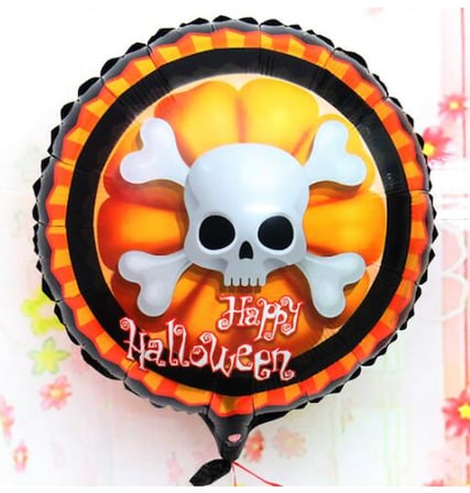 Go İthalat Happy Halloween İskelet Kuru Kafa Folyo Balon 18 inç