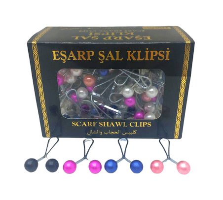 RENKLİ 100 PARÇA  EŞARP BAŞÖRTÜ - ŞAL KLİPSİ (5297)