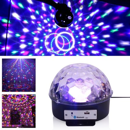 Küre Disko Topu Müzik Çalar Renkli Lazer Işıklı Bluetooth (5297)