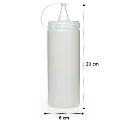 Şeffaf Kapaklı Sızdırmaz Yağlık Sosluk Şişesi Plastik Yağdanlık 400 ml. AP-9028 (5297)