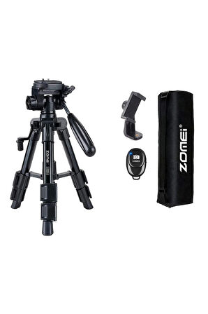 Q100 Masaüstü Mini Tripod-Telefon/DSLR/Projeksiyon Uyumlu-Bluetooth Kumanda ve Telefon Tutucu