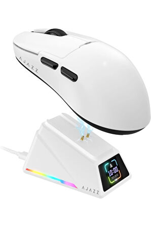AJ159 APEX 8K Oyun Mouse, 3 Modlu TFT Ekranlı Manyetik Şarj İstasyonu,PAW3950 Sensör, 56 Gram