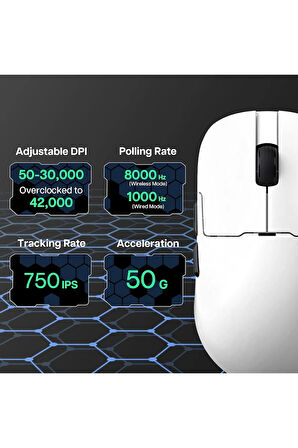 AJ159 APEX 8K Oyun Mouse, 3 Modlu TFT Ekranlı Manyetik Şarj İstasyonu,PAW3950 Sensör, 56 Gram