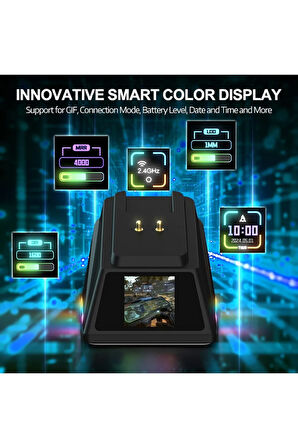 AJ159 APEX 8K Oyun Mouse, 3 Modlu TFT Ekranlı Manyetik Şarj İstasyonu,PAW3950 Sensör, 56 Gram