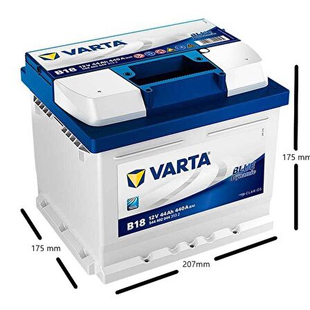 Varta Blue Dynamic12 V 44Ah 440 Cca B18 Kare Tip Akü