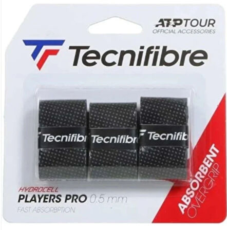 Tecnifibre Players Pro Siyah Overgrip 3lü (0,5mm)