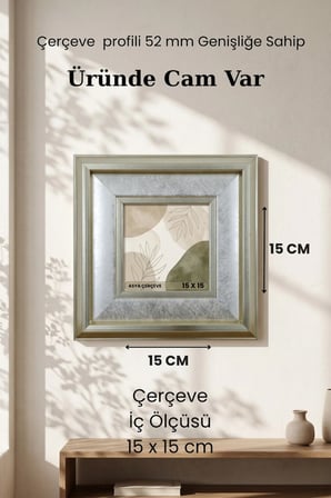 Selçuklu Sarayı Serisi 15x15 Kare Fotoğraf Çerçevesi Camlı Dekoratif Duvar Tipi Plastik Çerçeve