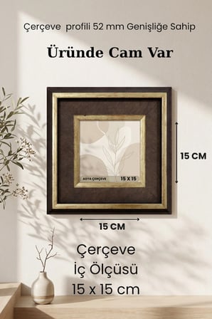 Selçuklu Sarayı Serisi 15x15 Kare Fotoğraf Çerçevesi Camlı Dekoratif Duvar Tipi Plastik Çerçeve