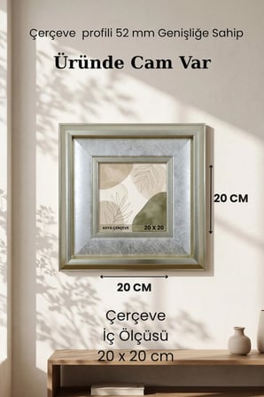 Selçuklu Sarayı Serisi 20x20 Kare Fotoğraf Çerçevesi Camlı Dekoratif Duvar Tipi Plastik Çerçeve