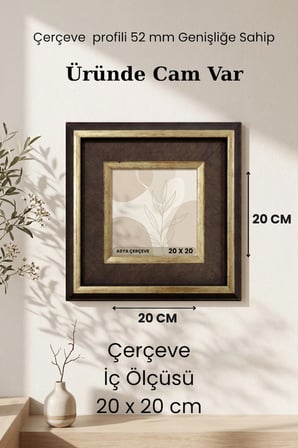 Selçuklu Sarayı Serisi 20x20 Kare Fotoğraf Çerçevesi Camlı Dekoratif Duvar Tipi Plastik Çerçeve