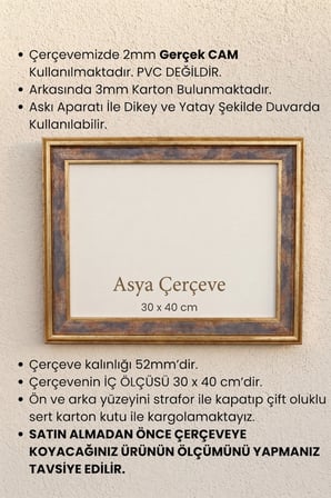 30 x 40 cm Selçuklu Saray Serisi Camlı Oda Mutfak Salon Koridor Poster ve Resim Çerçevesi