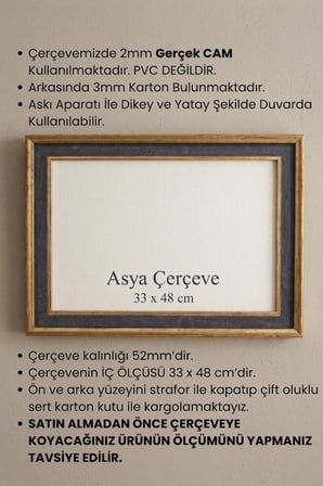 33 x 48 cm Selçuklu Saray Serisi Camlı Oda Mutfak Salon Koridor Poster Puzzle Forma ve Resim Çerçevesi