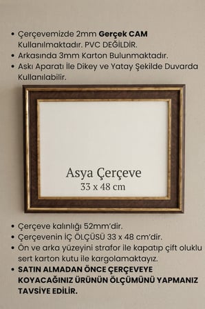 33 x 48 cm Selçuklu Saray Serisi Camlı Oda Mutfak Salon Koridor Poster Puzzle Forma ve Resim Çerçevesi