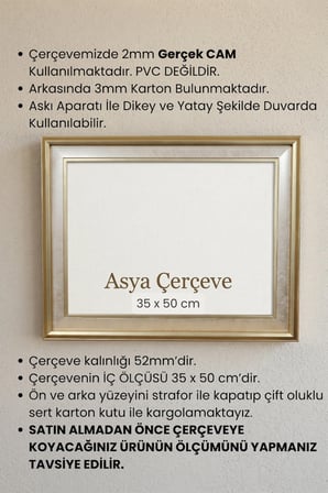 35 x 50 cm Selçuklu Saray Serisi Camlı Oda Mutfak Salon Koridor Poster Puzzle Forma ve Resim Çerçevesi