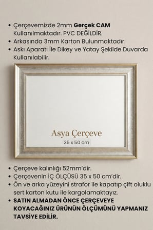 35 x 50 cm Selçuklu Saray Serisi Camlı Oda Mutfak Salon Koridor Poster Puzzle Forma ve Resim Çerçevesi
