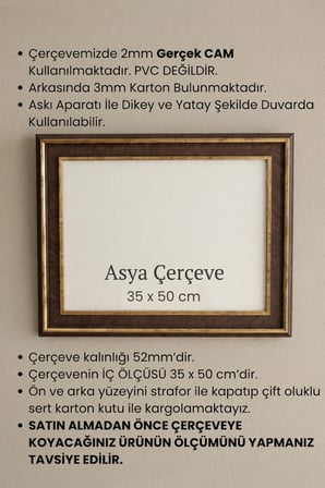 35 x 50 cm Selçuklu Saray Serisi Camlı Oda Mutfak Salon Koridor Poster Puzzle Forma ve Resim Çerçevesi
