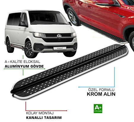 T5 TRANSPORTER UZUN ŞASE ARACA ÖZEL NEVADA SİYAH YAN BASAMAK 2003 2004 2005 2006 2007 2008 2009