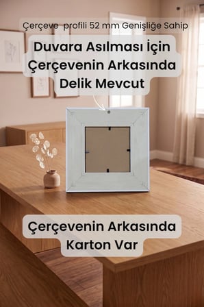 Selçuklu Sarayı Serisi 10x10 Kare Fotoğraf Çerçevesi Camlı Dekoratif Duvar Tipi Plastik Çerçeve