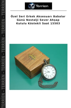 Özel Seri Erkek Aksesuarı Babalar Günü Nostalji Sever Ahşap Kutulu Köstekli Saat 15503