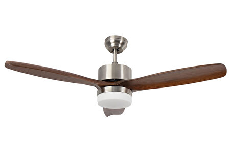 Alsanfan Modern Gri Motorlu Kahverengi Kanatlı Aydınlatmalı Uzaktan Kumandalı 132cm Tavan Vantilatörü