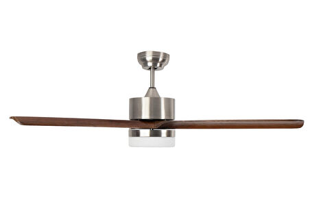 Alsanfan Modern Gri Motorlu Kahverengi Kanatlı Aydınlatmalı Uzaktan Kumandalı 132cm Tavan Vantilatörü