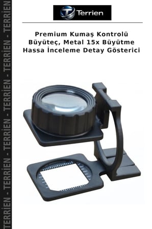 Premium Kumaş Kontrolü Büyüteç, Metal 15x Büyütme Hassa İnceleme Detay Gösterici