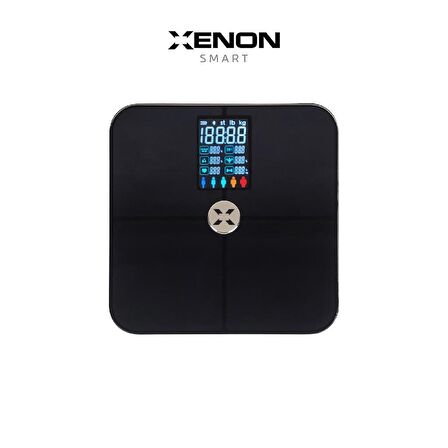 Xenon Smart Akıllı Dijital 8702 Tartı Baskül Yağ Su Kas Vücut Kitle Endeksi Kilo Ölçer Tartı Bluetooth Bağlantılı,Nabız Ölçümlü 