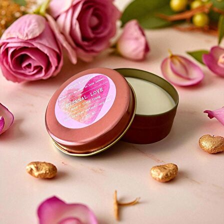 Eternal Love - Gül ve Ylang Ylang Aromalı El Yapımı Doğal Soya Mumu 75ML