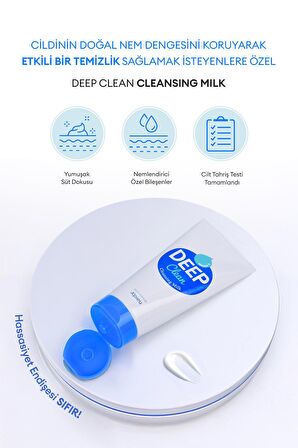 Hassas Ciltler İçin Cilt & Makyaj Temizleme Sütü A'PIEU Deep Clean Cleansing Milk 130ml