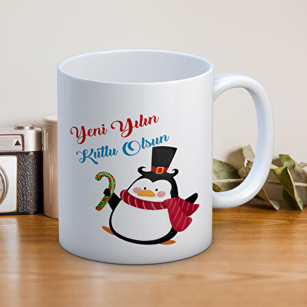 Yeni Yılın Kutlu Olsun Yazılı Yılbaşına Özel Hediyelik Kupa Bardak 