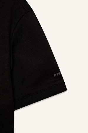DeFactoFit Slim Fit Dar Kesim Polo Yaka Sporcu Kısa Kollu Pike Tişört D9779AX25SPBK81