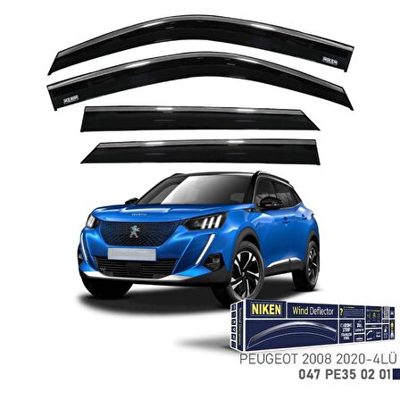 Peugeot 2008 Niken Kromlu Cam Rüzgarlığı 4lü Set 2020 ve Üstü
