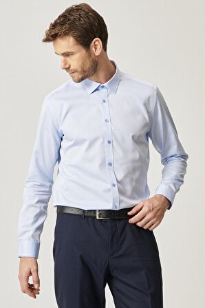 Ütü Gerektirmeyen Non-Iron Taılored Slim Fit Dar Kesim %100 Pamuk Gömlek