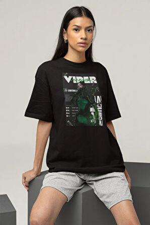 Controller Viiper Karakter Baskılı Unisex Oversize Valorrant Tişört