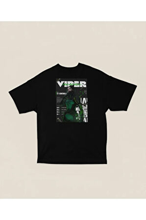 Controller Viiper Karakter Baskılı Unisex Oversize Valorrant Tişört